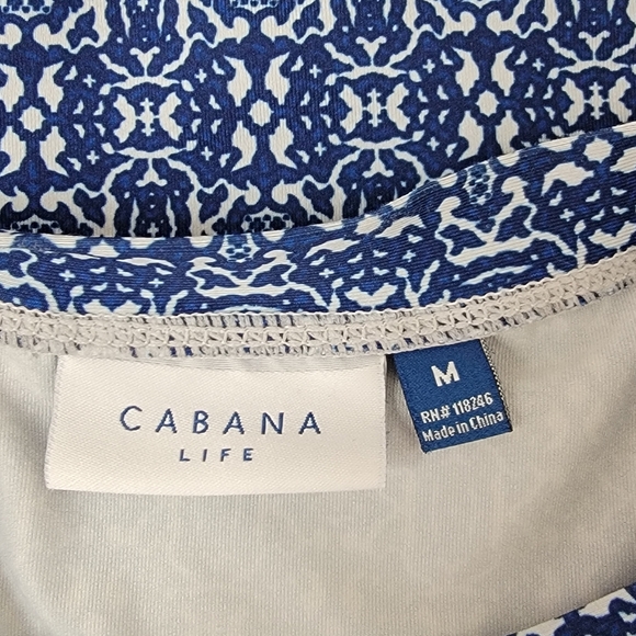Cabana Life Blue Palms UPF 50+ Shift Travel Swim Cover Up Dress Sz M - Picture 9 of 11